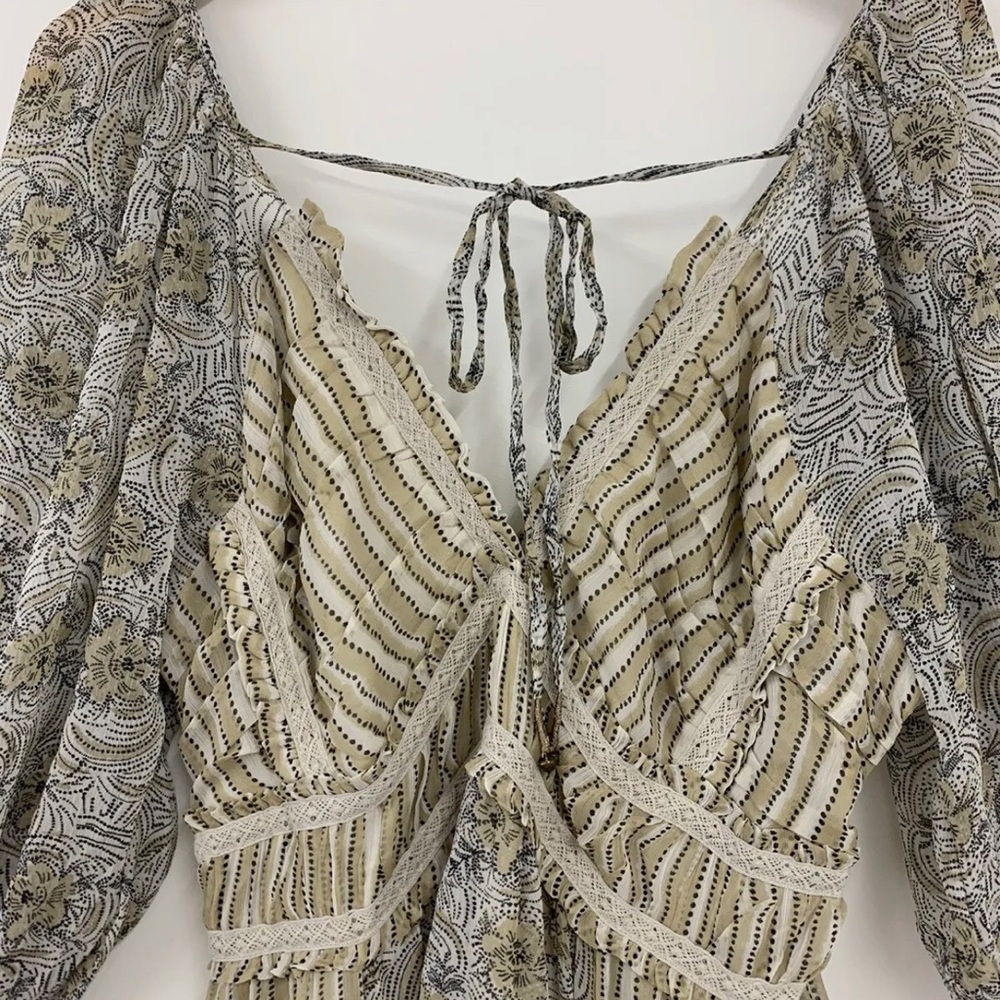 Free People You’re A Jewel Maxi Dress Tea Combo XL NEW